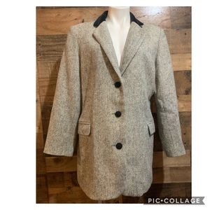 Triona Black White Donegal Tweed Blazer Jacket 14
